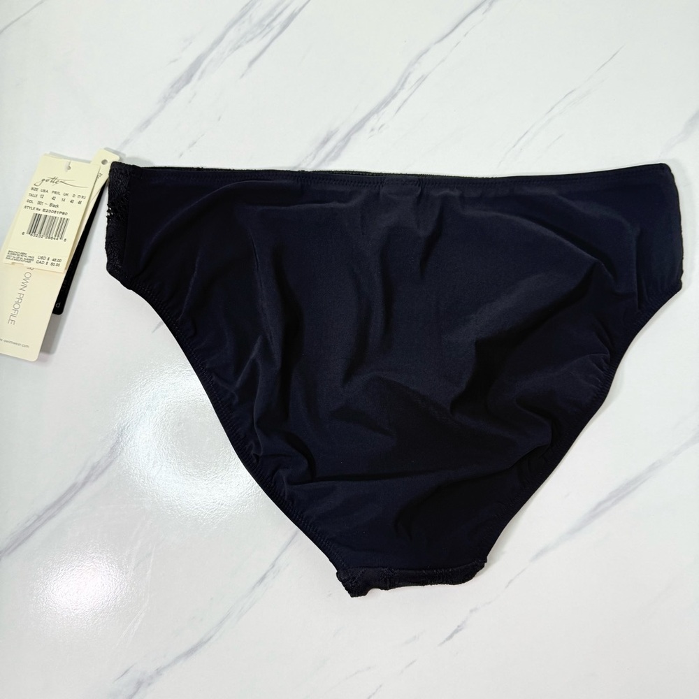 NWT Profile by Gottex Late Bloomer Classic Fit Black Lace Bikini Bottoms Size 12 - Picture 12 of 12